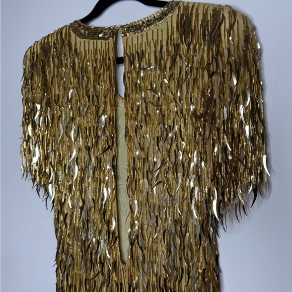 Vintage 90’s Oleg Cassini Barbie Movie Dagger Sequin Sheath Dress Size 4 - Picture 6 of 14